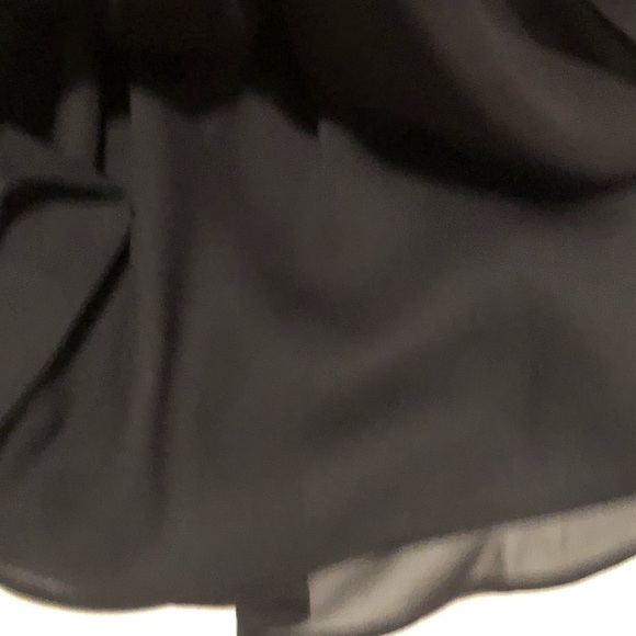 Sandra Darren  size large black dressy blouse draped neck semi sheer lined NWT - Picture 4 of 10